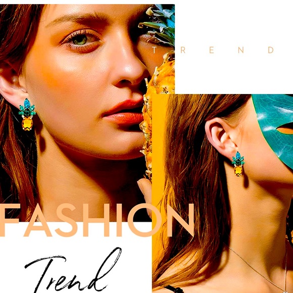 💥HP💥New Betsey Johnson Pineapple Earrings - Picture 3 of 9